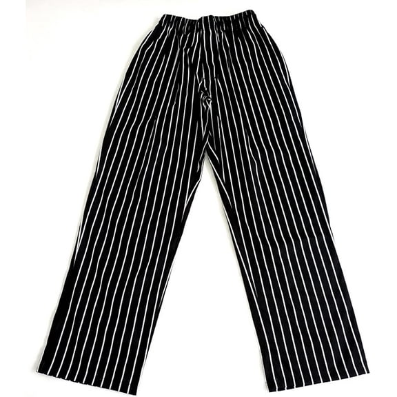 M&M Scrubs Unisex Chef Pants (Large, Chalk Strip)