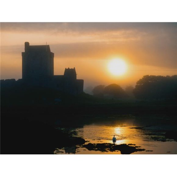 Posterazzi DPI1828915 Dunguaire Castle Kinvara Co Galway Ireland - Silhouette of A 16th Century Castle At Sunset Poster Print by The Irish Image Collection, 16 x 12