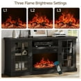 thumbnail image 3 of ONBRILL 59 Inch Fireplace TV Stand, Entertainment Center with 23 Inch Electric Fireplace, TV Table for TVs up to 65 Inches, Media Console Cabinet with Storage and Glass Doors for Living Room, Black, 3 of 18