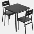 thumbnail image 1 of 3-Piece Square Dining Set for 2, Small Table and Chairs for Apartments and Small Spaces, 1 of 7