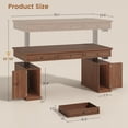 thumbnail image 2 of 55.1" Farmhouse Electric Standing Desk with 3 Drawers and Storage Cabinet, Height Adjustable Executive Desk for Home Office, 2 of 7