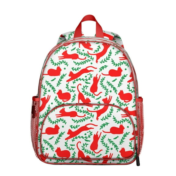 Cat Lovers Student Backpack – Cute Hand-Drawn Cat Watercolor Print With Funny Cartoon Paw Artistic Pattern Aesthetic Design