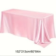 thumbnail image 3 of Ke1Clo Pink Table Cloth Rectangle, Seamless Satin Tablecloth 84x60 Inch Smooths Fabric Bright Silk Tablecloth Decoration for Wedding Banquet Party Events, 3 of 6