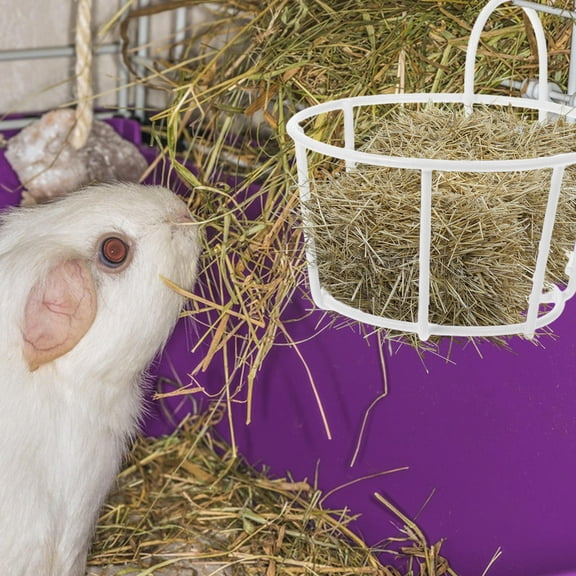 MLINS Metal Rabbit Hay Feeder Cage Hanging Grass Holder Heavy Duty Hay Rack Cage Accessories for Small Animals Guinea Pigs and Bunnies 12cm
