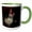 Green/White, variant on 3drose, a Gnome Holding a Bird Bath, 11oz Two-tone Black Mug