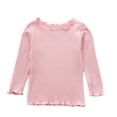thumbnail image 4 of Nugftut Toddler Girls Thermal Tops Ruffled Crew Neck Base Layer Thermal Tops Warm Thermal Shirts Size 9-12 Months, 4 of 6