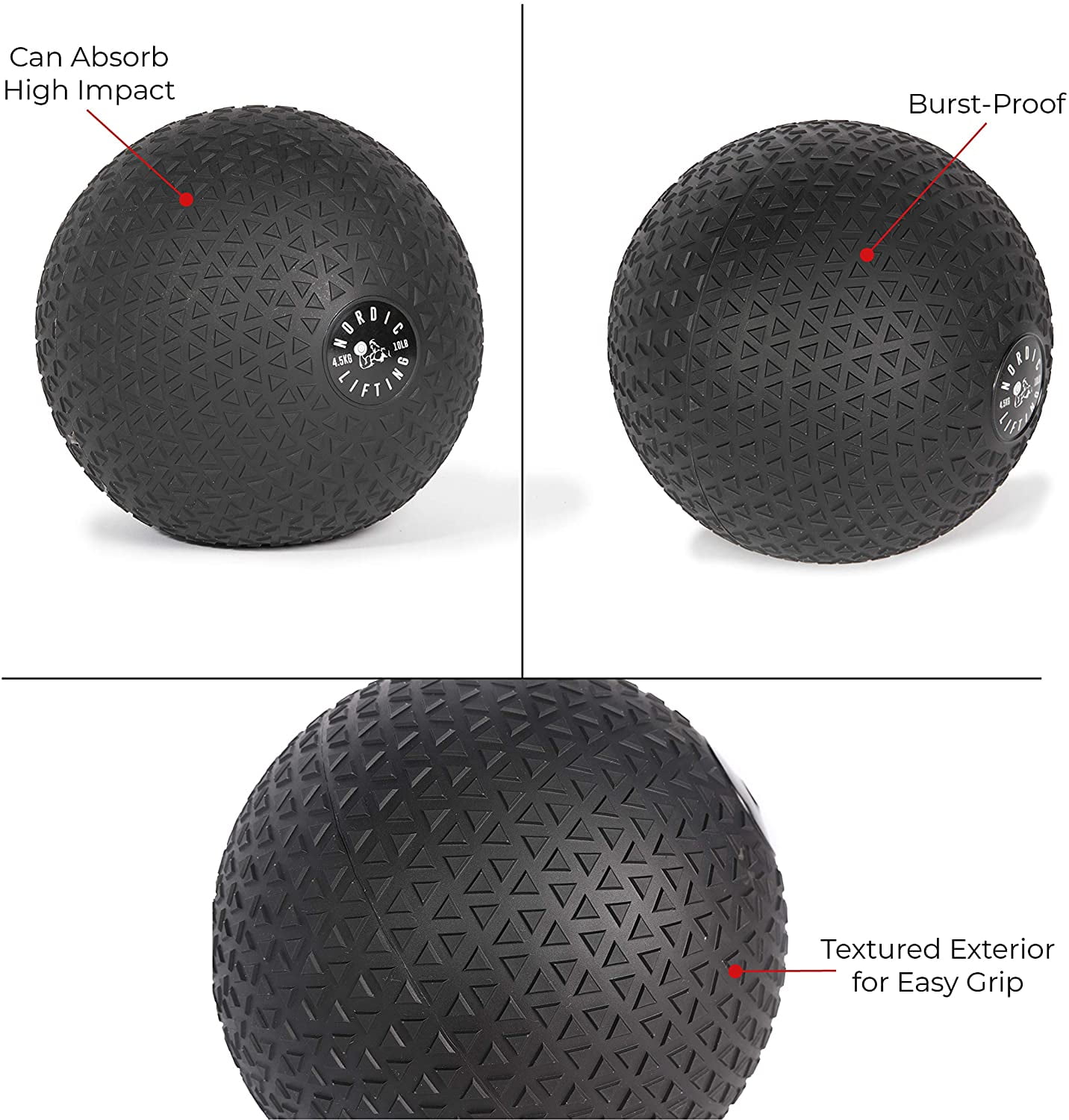 Nordic Lifting Weight Slam Ball , Exercise Ball for Crossfit Core & Fitness Training 12 lb