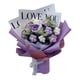 thumbnail image 4 of Ramo de flores de ganchillo, ramo de punto hecho a mano, decoración de mesa, flor artificial hecha a mano completa para el día de San Valentín Púrpura, 4 of 8