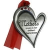 Pewter Finish Heart Ornament with Light Siam Swarovski Crystal Stones, Mother