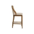 thumbnail image 3 of Alaterre Furniture Ellie Bar Height Wood Stool with High Back, Brown and Beige, 3 of 8
