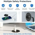 thumbnail image 5 of ZHANGONG Recessed Desk Power Grommet with 20W USB-C, Flush Mount Desktop Outlet, 1 AC Socket + 2 USB Ports (20W PD + QC3.0), 6.5FT Cord for Home Office Conference Table, 5 of 8