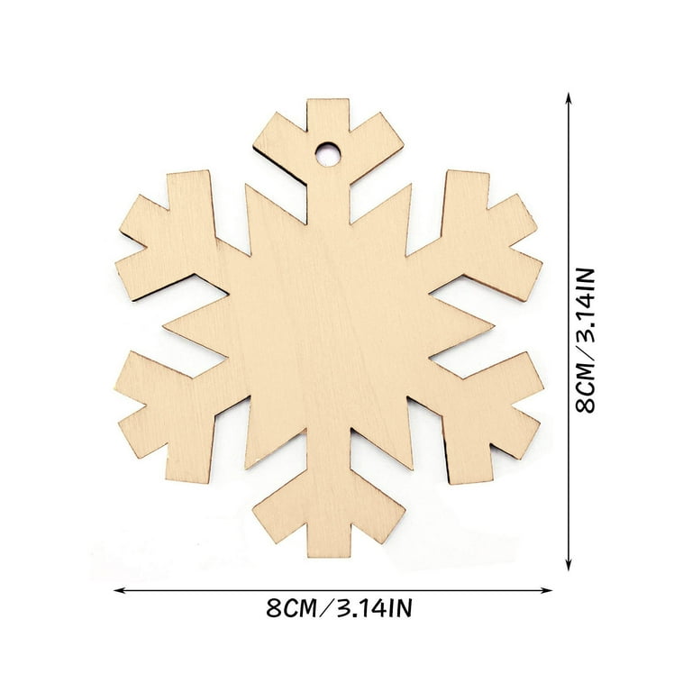 10 Pcs Christmas Ornament Gift Tags Wooden Snowflake Ornaments Self Made