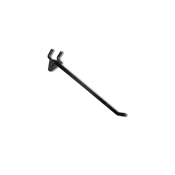 Azar Displays 800078-BLK Black 8" Glass-Filled Nylon Hook: 0.287" Diameter, 50-Pack