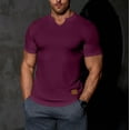 thumbnail image 6 of OGLCCG Mens Muscle Slim Fitted T Shirt V-Neck Longline Henley Shirt Solid Color Summer Soft Gym Workout Athletic Tee Shirts, 6 of 7