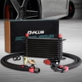 thumbnail image 1 of 10 Row AN10-10AN Aluminum Universal Engine Transmission Oil Cooler Kit Oil Filter Relocation Kit Black, 1 of 4