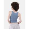 thumbnail image 3 of No Boundaries Cotton Stretch Ribbed Cropped Tank Top, Women's XS-3XL, 3 of 4