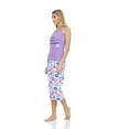 thumbnail image 3 of Lati Fashion Women Capri Pajamas set 100% Cotton Sleeveless Female Pajamas Set Purple Size xx-Large, 3 of 3