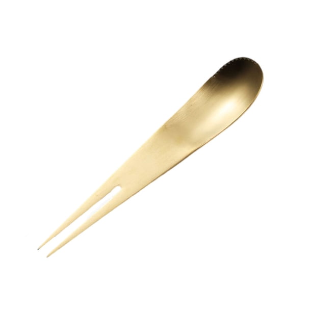 Wosthever Cuchara multifunción para desierto, cuchara para pastel de frutas, doble uso, herramienta para agitar café, té, cubiertos, fiesta en Cocina y Comedor Dorado