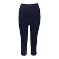 thumbnail image 4 of Aihuaihua Capri Leggings for Women Zipper Leg Plus Size Summer Casaul High Waisted Knee Length Stretchy Workout Yoga Cropped Capris Pants Navy XL, 4 of 8