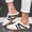 White, variant on Women's Retro Striped Lace-Up Sport Sandals, Slip-On Suede and Leather, Rubber-Soled Casual Walking Shoes s Summer Perforated Closed-toe Slip-On Slides