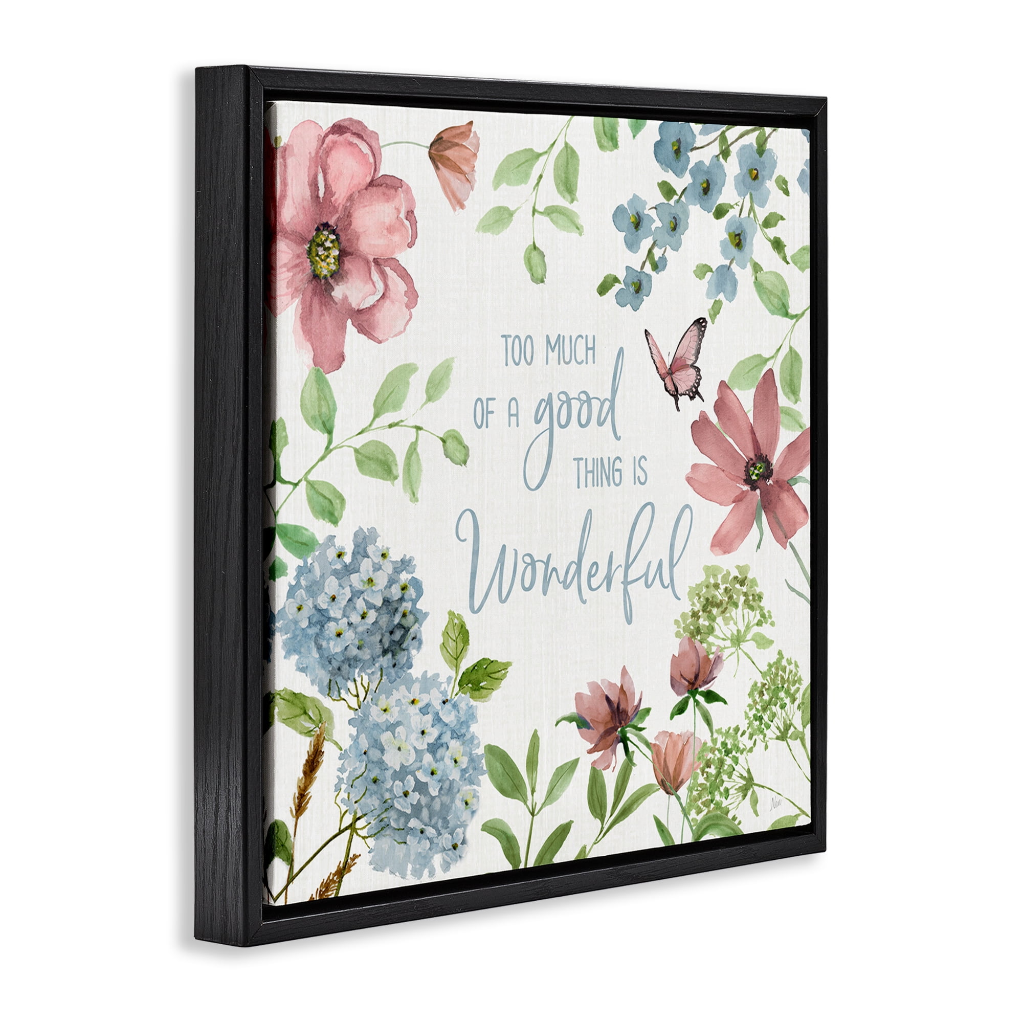 Stupell Industries Too Much Of A Good Thing Black Framed Floater Canvas Wall Art, design by Nan