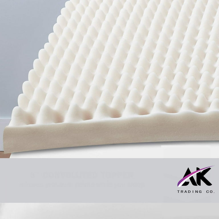 AK Trading Co. 2.5 x 36 x 72 Thick Convoluted Hospital Mattress Pad, Egg Crate Foam Foam Sheet | Mattress Pad (Medical Bed, Mattress Topper
