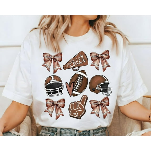 MiyazakiLy Football Shirt with Bows, Cute Girls Football Tee,Football Season Top,Toddler Football T-Shirt,Youth Football Shirt,School Tee