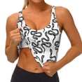 thumbnail image 2 of Sikiie Hand Drawn Snake Print Strappy Sports Bra for Women Padded Push Up Sports Bra Athletic Running Sports Bra Workout Bra Yoga Bra, 2 of 5