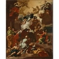 thumbnail image 2 of Circle of Francesco Solimena 20x24 Gold Ornate Framed and Double Matted Museum Art Print Titled - The Assumption of the Virgin, 2 of 4