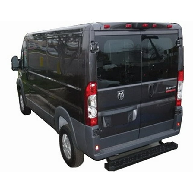 TrailFX Van Access Step FBV01B TFX Rear Step Bars; Mounts Under Rear Bumper; Solid Surface With Non-Slip Tread; 60 Inch Width X 6-1/2 Inch Depth; Black; Mild Steel; With Welded End Caps