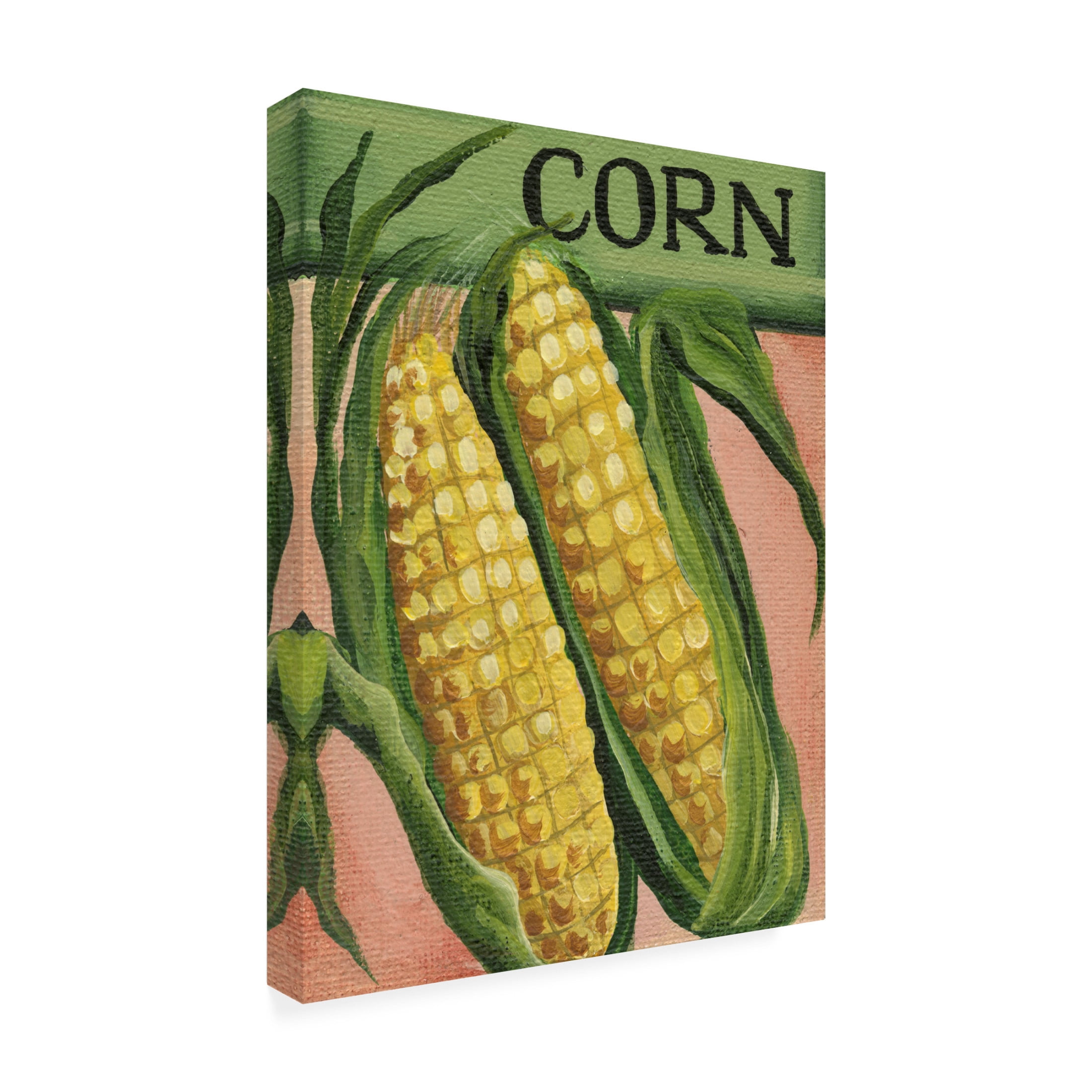 Canvas Wall Art - Debbi Wetzel 'Seed Packets 07 - Corn' Wall Art for Living Room, Bedroom, or Office Décor by Trademark Fine Art - 24 x 32 Inches