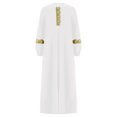 thumbnail image 3 of Linjinx Robe de Danse de Louange pour Filles Abaya à Manches Longues Robe Maxi de Fête Prière Musulmane Islamique Dubaï Robe Décontractée Blanc 12, 3 of 7