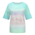 thumbnail image 5 of YOTAMI Tie Dye Shirts for Women Plus Size Fashion Summer Short Sleeve Tops Trendy Crew Neck Loose Fit Casual Blouses Green, 5 of 5
