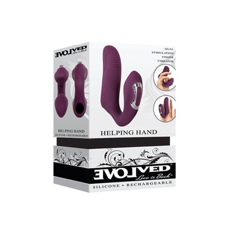 Main Secourable Évoluée Vibromasseur à Double Stimulation en Silicone Rechargeable Prune