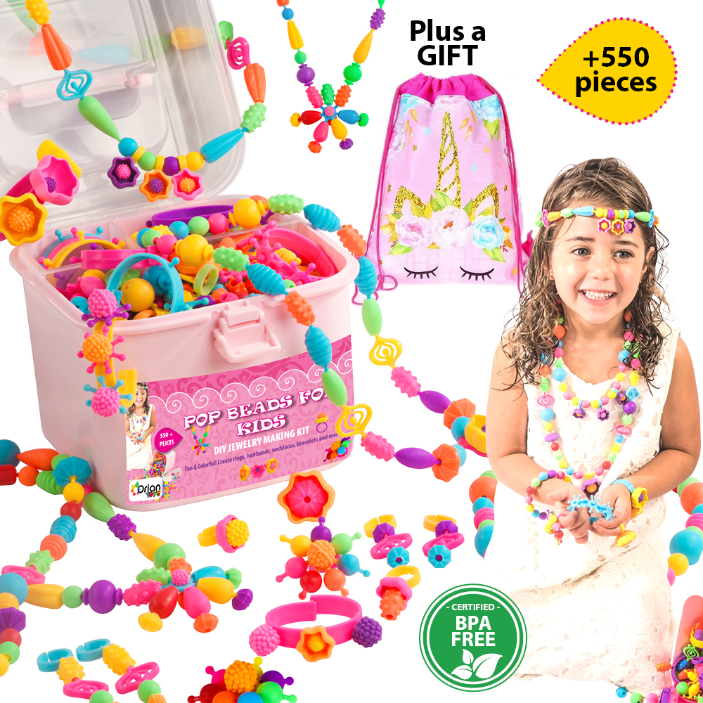 Orian Pop Beads Jewelry Making Kit with Unicorn Bag photo 1