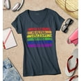 thumbnail image 3 of S4E Women's Pride Flag Life Harmony Spirit Slim Fit V-Neck T-Shirt X-Large Charcoal, 3 of 4