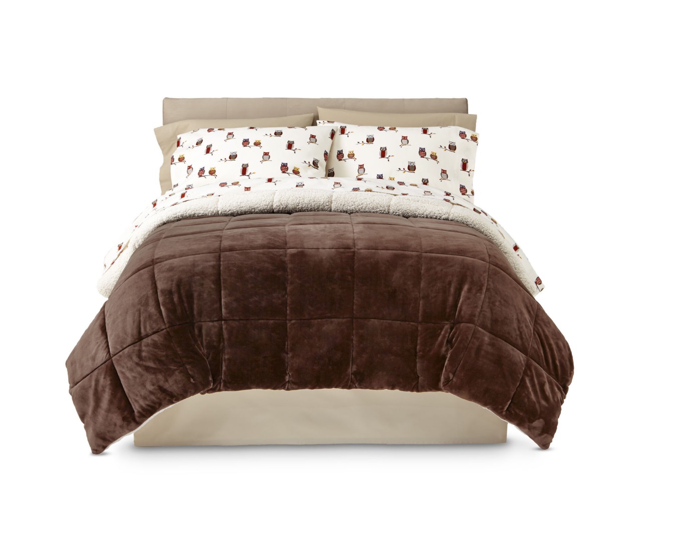 JCP Home Faux Ultra Mink Fur and Sherpa Reversible Comforter, Full