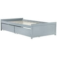 thumbnail image 4 of Miniyam Wood Twin Bed with 2 Storage Drawers for Kids, Soft Gray, 4 of 7