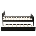 thumbnail image 6 of Jopath Twin Size Wood Bed with Trundle, Platform Bed Frame with Headboard and Footboard for Teen boys girls Espresso, 6 of 9