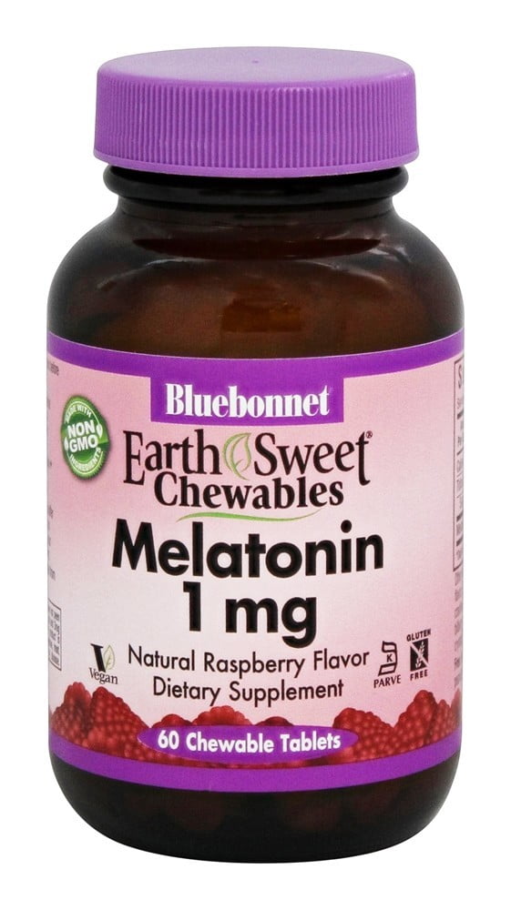 Bluebonnet Nutrition - EarthSweet Chewables Melatonin Natural Raspberry Flavor 1 mg. - 60 Chewable Tablets