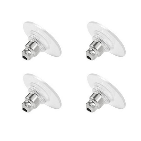 DESIGNICE 4Pcs Earring Support Backing Lifters Bullet Design Earring Backs Lifters Comfortable Fit Earring Backs for Studs White Gold