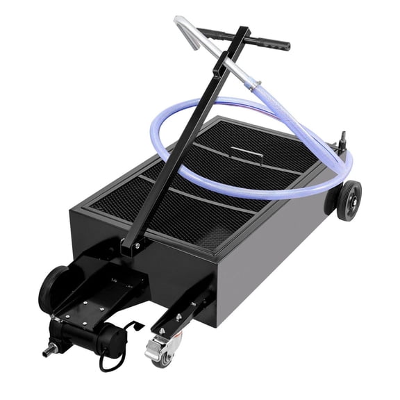 Oil Drain Pan 25 Gallon, Low Profile Oil Drain Tank, 95L with Electric Pump & Casters