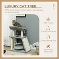 thumbnail image 3 of CoSoTower Small Cat Tree with Perch, Scratching Posts, Pad, Bed, Toy Balls, Light Grey, 3 of 7