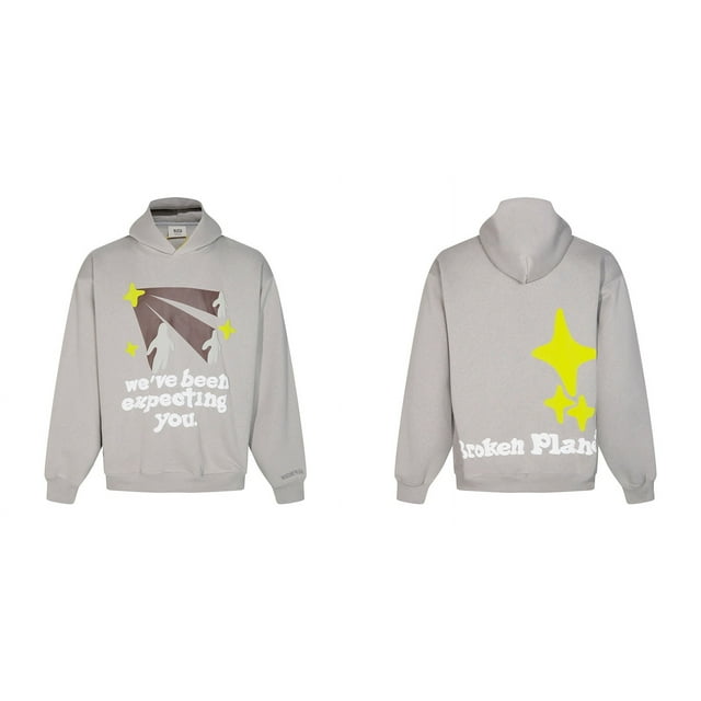 Sweat à Capuche Planète Cassé Tendance Américaine Imprimé Amusant de Rue plus Velours design Ample