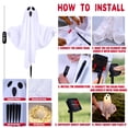 thumbnail image 3 of Luces solares con forma de fantasma para Halloween, 60 cm, para exteriores, paquete de 5, 3 of 9