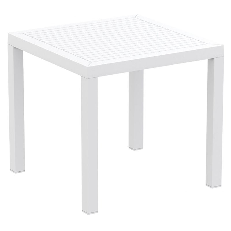 Atlin Designs 31 Square Resin Patio Dining Table in White