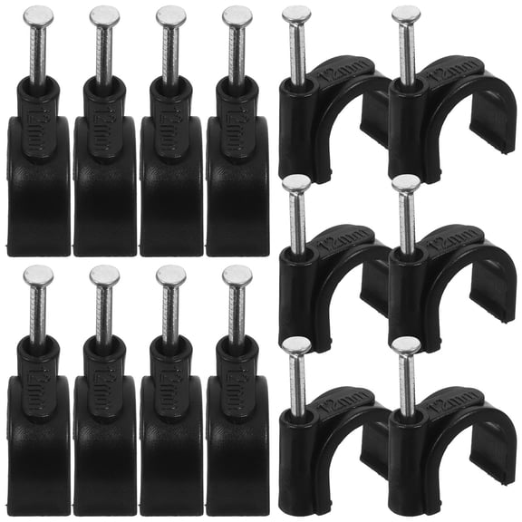 Supvox 100pcs Adjustable Pipe Clamp for Pipe Fixing in Black Plastic for Homeowners