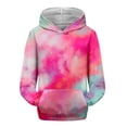 thumbnail image 4 of Mercatoo Teen Girls Cute Tie Dye Hoodies Fleece Warm Oversized Pullover Sweatshirts Kids Gradient Color Cotton Hoodie Clothes, 4 of 8