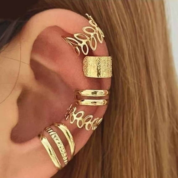 5 Pcs Non Pierced Ear Bone Clip Set European American Fashion High End Jewelry Womens Earrings Natural Earrings Ear Clips