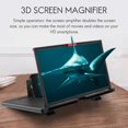 thumbnail image 2 of Mobile Phone Screen Magnifier 12 Inch 3d Hd Video Amplifier Stand Bracket With Game Black Folding D, 2 of 4